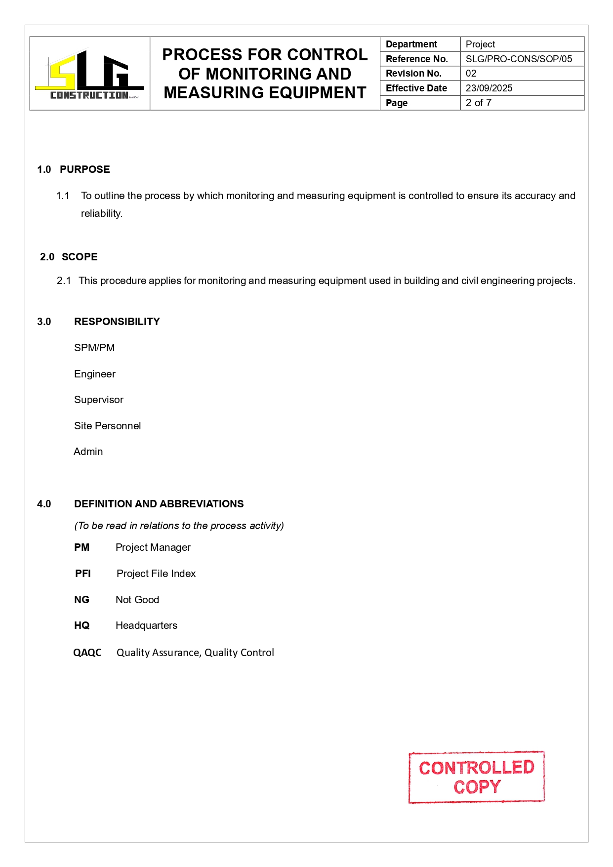 SLG-PRO-SOP Page 2
